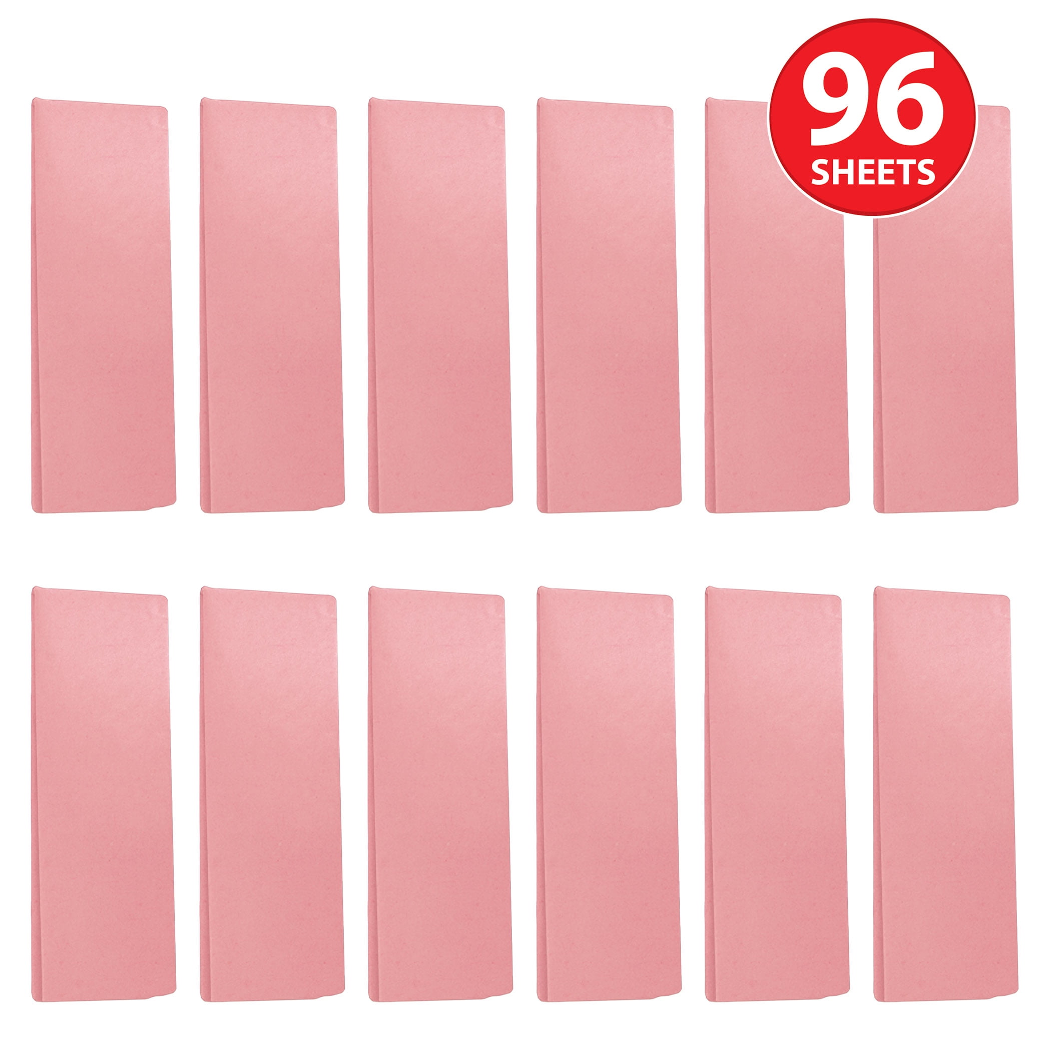 Pink Tissue Paper Sheets, 20" x 20", Pack of 96 Sheets