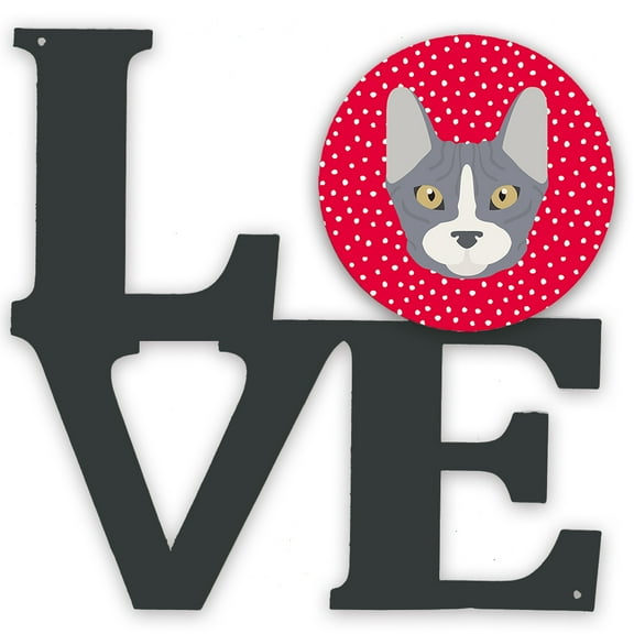 Carolines Treasures CK5111WALV Don Sphynx Cat Love Metal Wall Artwork LOVE Red 12X12 multicolor