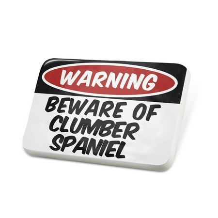 Clumber Spaniel Silhouette Dogs - Porcelein Pin Beware of the Clumber Spaniel Dog from England Lapel Badge – NEONBLOND