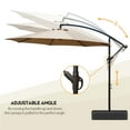 thumbnail image 6 of Aoodor Patio Off-set Hanging Umbrella 10FT Aluminum Cantilever Umbrella Brown, 6 of 9