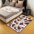 thumbnail image 3 of Erosebridal Cow Print Area Rug for Bedroom Doorway,White Brown Cowhide Carpet ,Animal Skin Print Rug 5x7 for Bedside,Farmhouse Cow Print Accent Rug Set for Living Room Non Shedding, 3 of 6