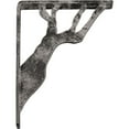 thumbnail image 4 of Ekena Millwork 1 1/2"W x 7 1/2"D x 10"H Damon Wrought Iron Bracket, (Single center brace), Antiqued Warm Silver, 4 of 10