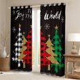 thumbnail image 2 of Homewish Vintage Xmas Tree Curtains Pack of 2 (42x84 Each) for Kid, Fashion Buffalo Plaid Curtains Blackout, Merry Christmas Bedroom Curtains, Blackout Curtains Room Decor, 2 of 6