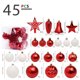 thumbnail image 3 of Bewildely Paquete de 45 bolas de Navidad Set DIY Tree Party Festival Atmósferas Colgante de Navidad Reutilizable Decoración de fotografía al aire libre Kits de decoración para fiestas rojo blanco Bewildely HA065297-04B, 3 of 6