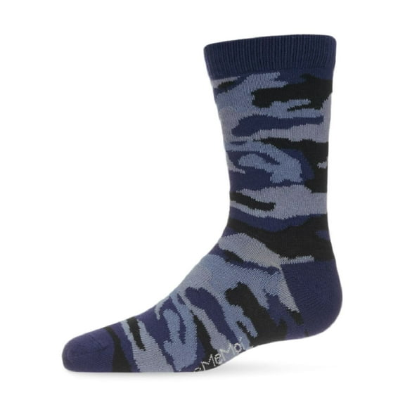 MeMoi Boys Camouflage-Pattern Cotton-Rich Crew Socks - Boys - Male, 9 11, Navy