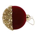 thumbnail image 1 of Adorno Bola De Navidad ANGGREK de Vidrio Flocado Color Rojo 9 cm, 1 of 7
