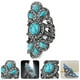 thumbnail image 2 of 1 anillo creativo de turquesa azul, elegante y hueco, joyería de moda para dama., 2 of 6