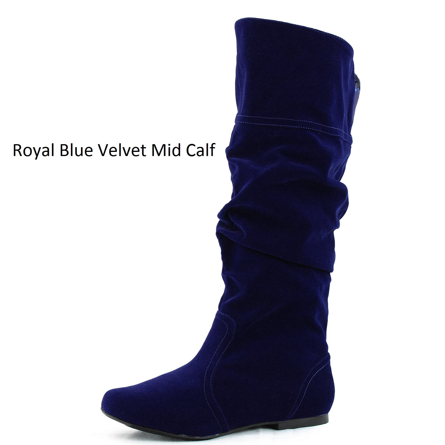 Qupid Neo-144 Royal Blue Velvet Knee 