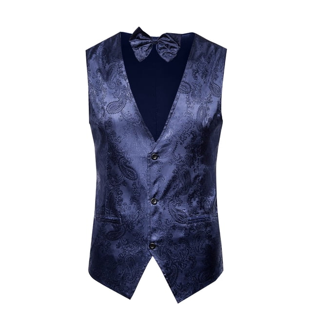 Tank Top for Men, Men Fashion Printing Pockets Bow Tie Button V-neck Tanks Tops Blouse