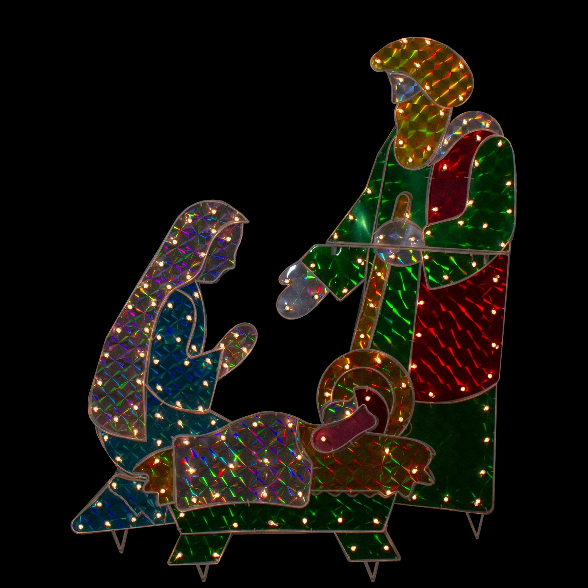 3-Piece Lighted Holographic Christmas Nativity Set Outdoor Decoration - 40"
