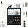 thumbnail image 5 of Acekid Wine Bar Cabinet With LED Lights,Industrial Home Coffee Bar With Adjustable Wine Rack & Glass Holder, Modern Liquor Cabinet, 5 of 8