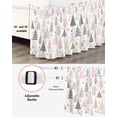 thumbnail image 3 of Christmas Tree Bed Skirt Snowflake Winter Pink Classic Texture Bed Skirts California King Size 18 Inch Drop, Wrap Around Dust Ruffle&nbsp;Bedskirt with Adjustable Elastic Belt for Queen Size Beds, 3 of 7