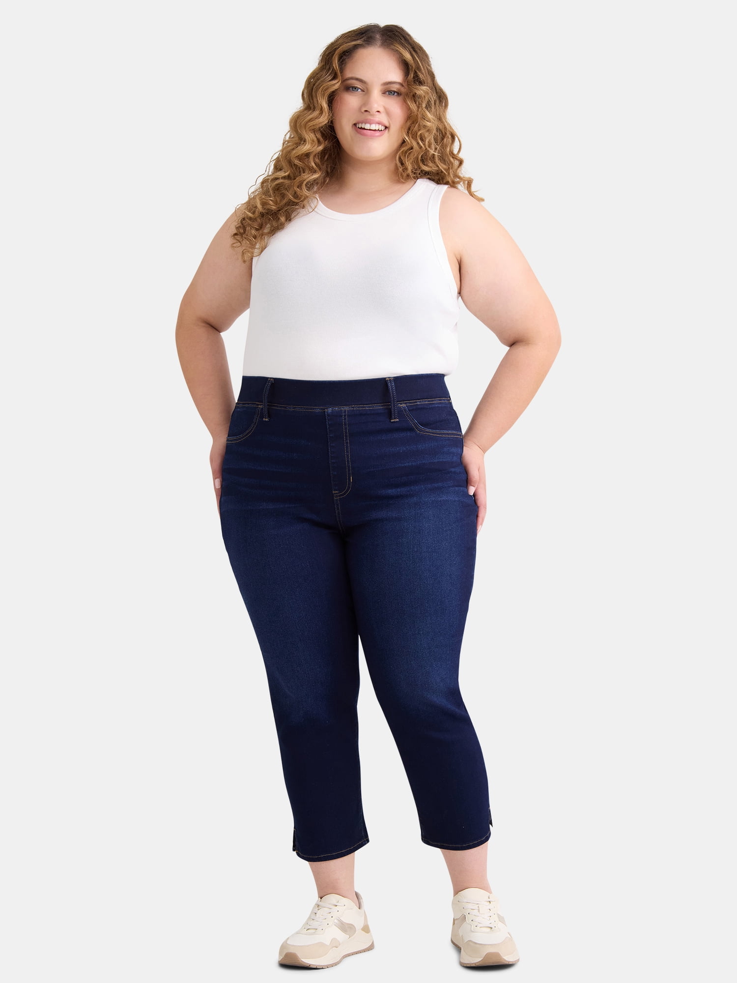 Terra & Sky Women's Plus Size High Rise Capri Jeggings, Sizes 0X-5X