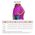 thumbnail image 6 of Sarapandan Women's Stand Collar Half Sleeve Loose Fit Pure Color T-Shirt - Rose Red, Size M Summer Chic, 6 of 6