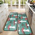 thumbnail image 4 of Kitchen Rugs Sets Of 2,Red Mushroom Leaf Green Pattern Anti Fatigue Kitchen Mat Rugs Non Slip Washable,Decorative Kitchen Floor Mats for Kitchen,Sink,Laundry,17"x47"+17"x47", 4 of 5