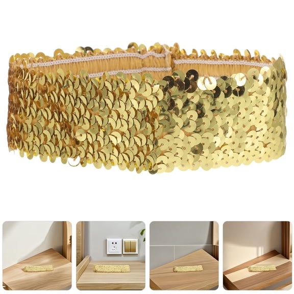 Raindrops 2Pcs Sports Hair Headbands for Women Glitter Headband Golden Polyester Fiber Comfortable Fit for Yoga