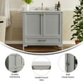 thumbnail image 4 of Flash Furniture Haven 36" Bathroom Vanity with Sink and Storage Cabinet Gray/Gold (FSBN436KDGYHGD), 4 of 11