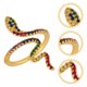 thumbnail image 3 of EeaseMX Anillo de serpiente de cristal para nudillos, anillo abierto retro para mujeres y adolescentes., 3 of 7