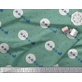 thumbnail image 2 of Soimoi Green Cotton Voile Fabric Snowflake,Reindeer & Sleigh Christmas Decor Fabric Printed Yard 42 Inch Wide, 2 of 3
