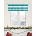thumbnail image 5 of Turquoise Farmhouse Striped Curtain Valance for Windows/Living Room/Kitchen/Bathroom/Café, Short Rod Pocket Tier Curtain Window Panel Modern Geometric Lines Simple Stripes Topper Curtain 42''x18'', 5 of 6