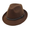 thumbnail image 4 of Sombreros Fedora Yuyangstore Sombrero para el sol informal Sombrero de jazz para viajes Marrón oscuro, 4 of 8