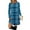 Blue, variant on Women's Fashion Casual Dress with Pocket Decorative Buttons Round Neck Long Sleeves for Spring and Autumn Everyday Wear,Blue,L