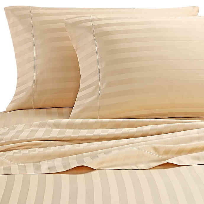 Wamsutta Damask Stripe 500-Thread-Count PimaCott Full Sheet Set in Honey - Walmart.com