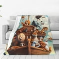 thumbnail image 4 of Salouo Animal Filled Noahs Ark Print Bed Blankets,Flannel Blanket Comfortable Air Conditioning Blanket Lightweight Blanket for Sofa Bed Travel & Couch -50"x40", 4 of 8