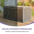 thumbnail image 3 of Uforic 100-Gallon Resin Deck Box, Lockable Outdoor Storage, Waterproof, Light Brown, for Patio & Garden, 3 of 6