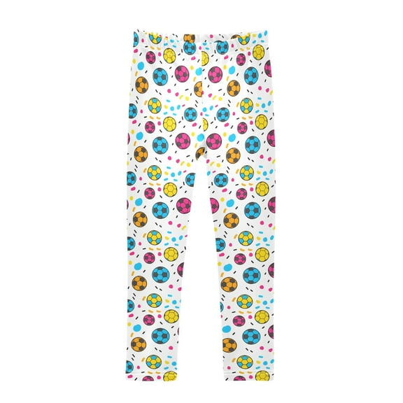 joogoo Girls' Leggings Cartoon Soccer Balls Yoga Pants 6T
