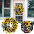 thumbnail image 2 of WMGHA Artificial Sunflower Wreath for Front Door Handmade Flower Wreath With Bow Spring and Summer Door Wreath for Home Party Festival Wedding Decor Back to School Door Wreath, 2 of 6