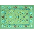 thumbnail image 1 of Ahgly Company Indoor Rectangle Abstract Turquoise Blue Contemporary Area Rugs, 8' x 10', 1 of 4