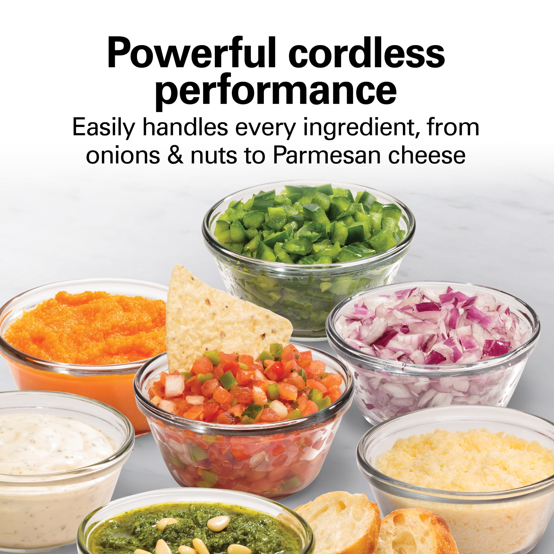Hamilton Beach Powerful Cordless Mini Food Processor and Vegetable Chopper, 4-Cup, Fast Recharging, Black