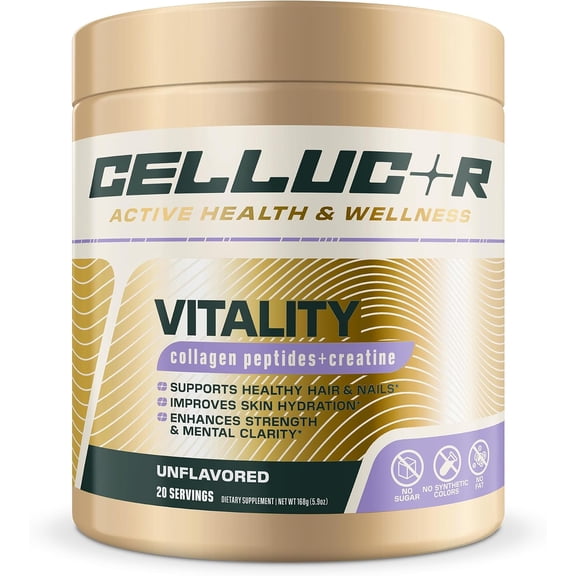 Cellucor Vitality Creatine Collagen Powder – Advanced Muscle Performance, Recovery & Collagen Support Formula– 20 Servings Unflavored