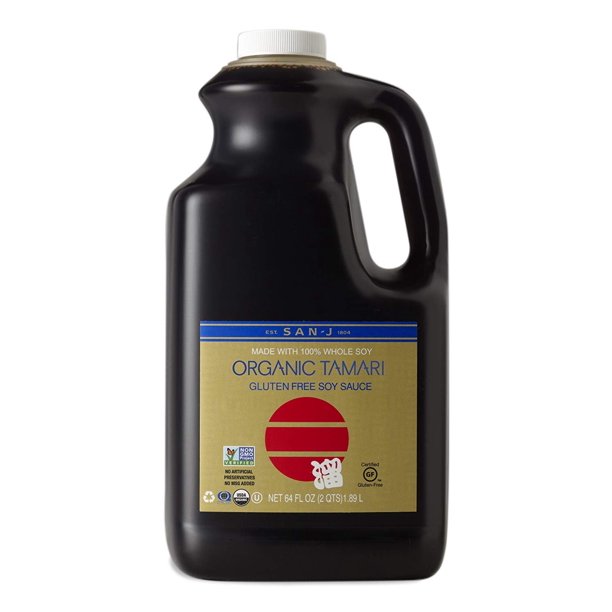SanJ Organic Tamari Gluten Free Soy Sauce NonGMO, Gold Label, 64
