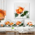 thumbnail image 4 of Designart Orange Rose Sketch Watercolor - Floral Throw Pillow - 16x16, 4 of 5