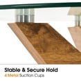 thumbnail image 6 of Ivinta 31.5" Round Coffee Table with Tempered Glass Top and Natural Wood Frame for Living Room, 6 of 10
