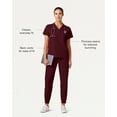 thumbnail image 2 of Jaanuu Magna Women's 3-Pocket Classic V-Neck Scrub Top - Burgundy XXS, 2 of 6