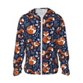 thumbnail image 2 of Uemuo Cute Foxes Pattern Women's Full Zip UPF 50+ Sun Protection Hoodie Jacket Long Sleeve Sun Shirt Hiking Outdoor Performance with Pockets-Medium, 2 of 9