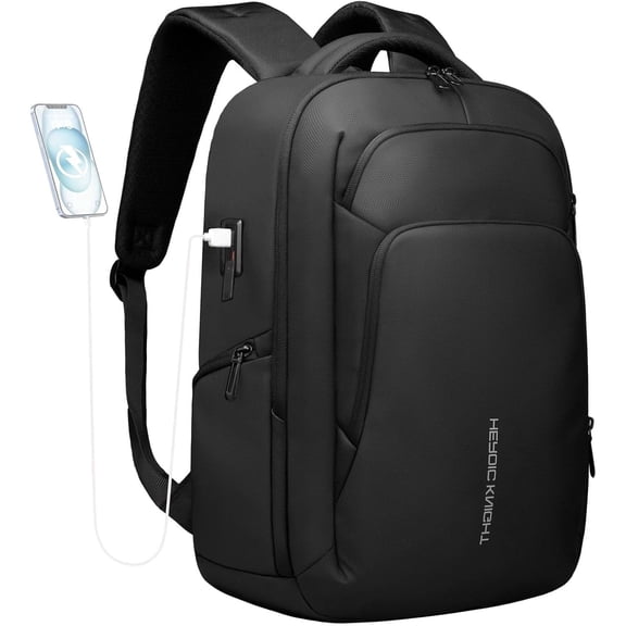 HEROIC KNIGHT 30L Travel Laptop Backpack for Adults with USB Charging Port, 17.3 Inch Laptop Bag for Men Women Office Work College