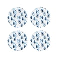 thumbnail image 1 of Vsdgher Penguin Winter Fun Print Leather Coasters for Drinks, Durable Drink Coasters 4 Set for Tabletop Protection, Luxurious Home Décor and Housewarming Gift-Round Shape, 1 of 6