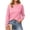 Pink, variant on Womens Long Sleeve T Shirts Fashion Front Crossover Casual Blouses Comfy Crewneck Solid Fall Clothes Going Out Tops Red L