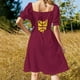 thumbnail image 5 of Vestido retro de baloncesto de Ohio - Borgoña de manga corta Falda de mujer Vestidos de mujer Vestido de verano mujer moda, 5 of 7