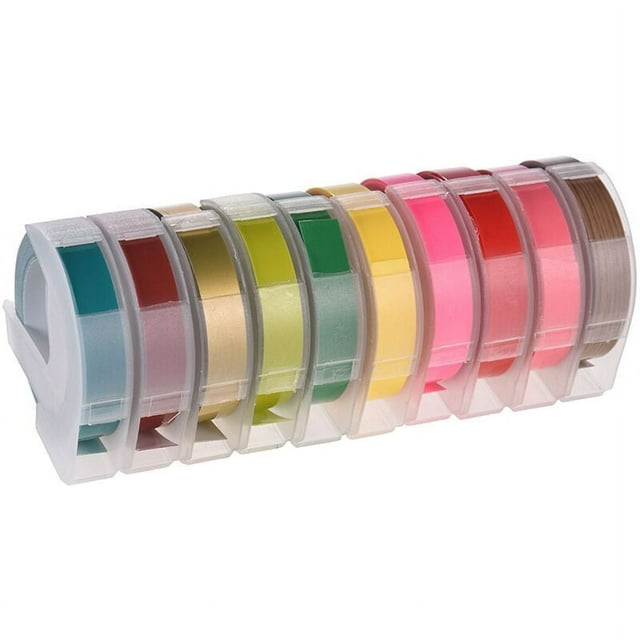 3D Plastic Embossing Tape Refill for DYMO 12965 1610 Label Maker with 9.8 Feet, Random Color Rolls