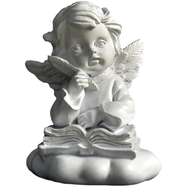 Estatua de jardín de resina de ángel, escultura de ángel de hadas, decoración del hogar Jadeshay A