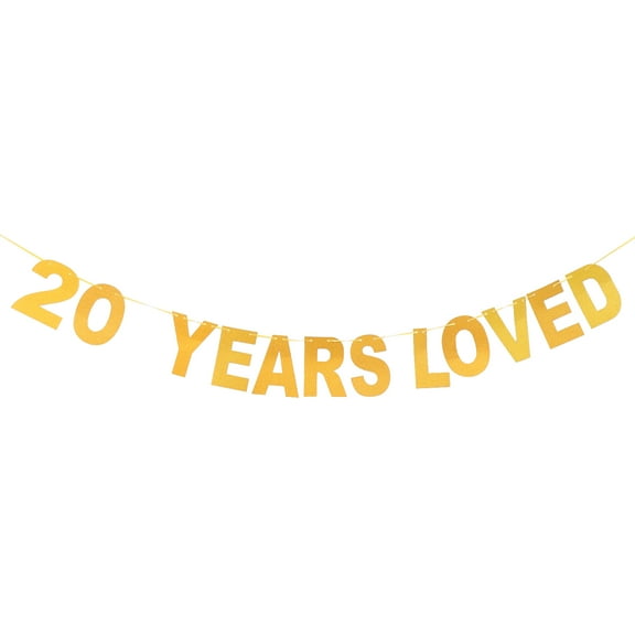 1pc 20th Birthday Party Decorative Glittery Banner Party Decorations (Golden)