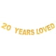 thumbnail image 2 of KAKOWELY 1 pancarta decorativa con purpurina "20 Years Loved" (dorada), 2 of 5