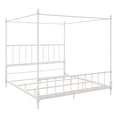 thumbnail image 5 of Pemberly Row Transitional Metal King Size Canopy Bed in White, 5 of 12