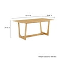 thumbnail image 3 of 71 inch Dining Table, Rectangle, Natural Brown, Wood, Kitchen Cafe Bistro Hospitality Restaurant, Modern Contemporary, HB37216, 3 of 9
