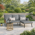 thumbnail image 5 of Aiho 3-Piece Patio Furniture Set, All-Weather Wicker L-Shaped Outdoor Conversation Set with Coffee Table & Thick Soft Cushions, Perfect for Patio, Garden, Yard, Gray, 5 of 8